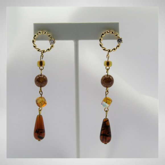 Brown and Topaz Colour Beaded Jewelry Set - Picture 6 of 6